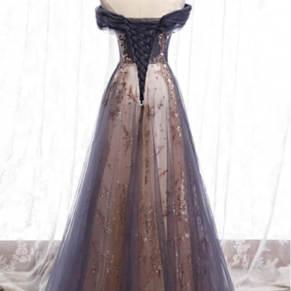 A Line Lace Sequins Long Prom Dress Formal..