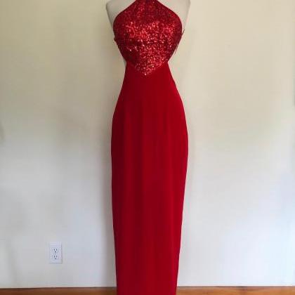 Vintage Red Sequin Long..