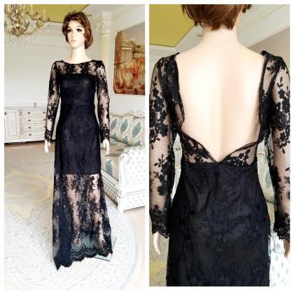 Lace Dress Long Black Dress Goth Clothing Goth..