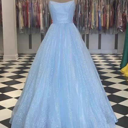 Cute A Line Tulle Long Prom Dress Evening..