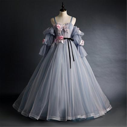 Dreamy Pink&gray Quinceanera Dress..