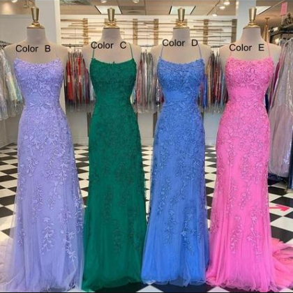 2021 Mermaid Long Prom Dresses With Appliques And..