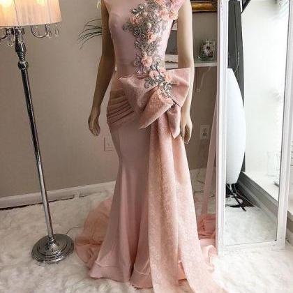 Pink Prom Dresses 2021 Scoop Neckline Lace..