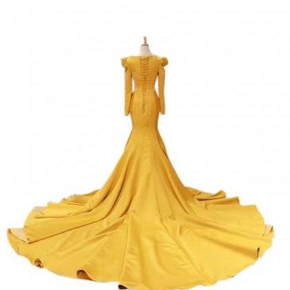 Designer Yellow Dress, Custom Made, Occasion And..