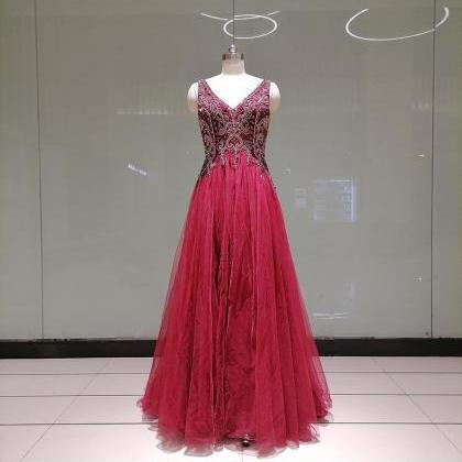 Long Evening Dress Prom Gown Dress For Woman V..