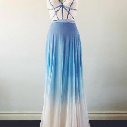 Simple Sweetheart Neck Blue Long Prom Dress. Blue..