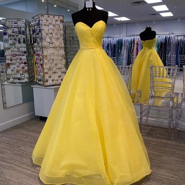 Yellow Prom Dress,sweetheart Prom Dress,a-line..