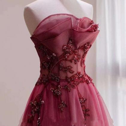 Red Gradient Prom Dress Vintage Wedding Dress Red..