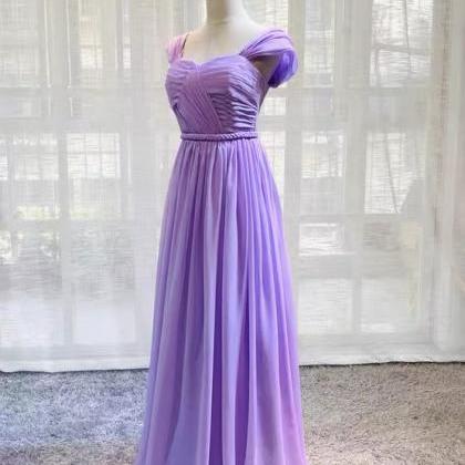 Style, Purple Bridesmaids Dress,chiffon Evening..