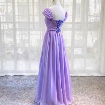 Style, Purple Bridesmaids Dress,chiffon Evening..