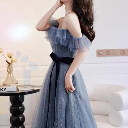 Blue Evening Dress Dress, Light Luxury High End..