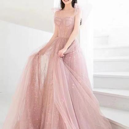 Pink Prom Dress, Fairy Dress, Birthday Dress With..