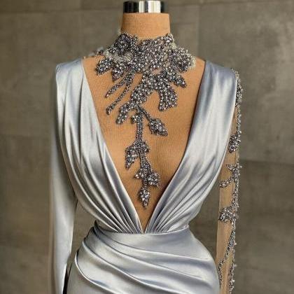 Luxury Mermaid Beaded Evening Dress-wedding Prom..