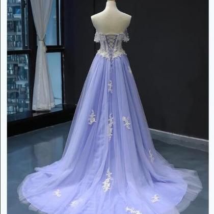 A Line Cape Sleeves Sweetheart Lace Tulle Prom..