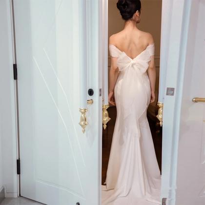 Off Shoulder Light Wedding Dress, Style, Bridal..
