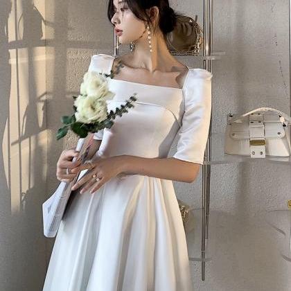 White small evening dress, new styl..