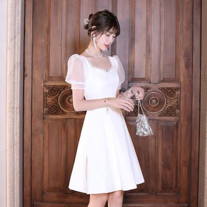 White Evening Dress, Style, Sweet Graduation..