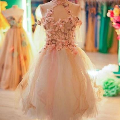 Cute Tulle Lace Applique Short Prom Dress, Cute..