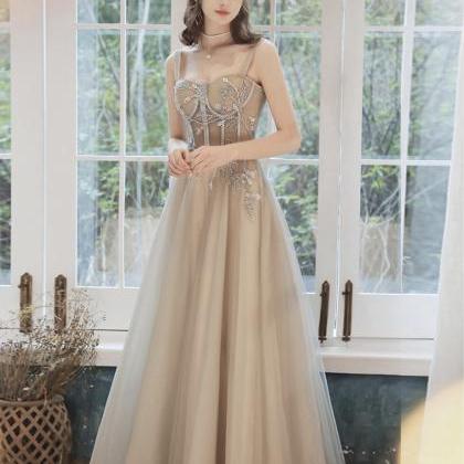 Lovely Tulle Long Prom Dress A Line Evening..