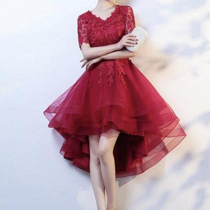 Cute Lace High Low Prom Dress Party Dress,pl3812
