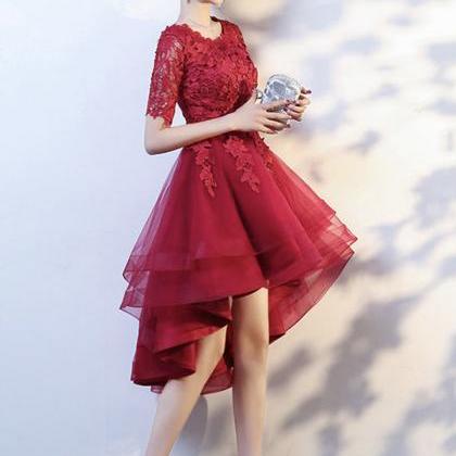 Cute Lace High Low Prom Dress Party Dress,pl3812