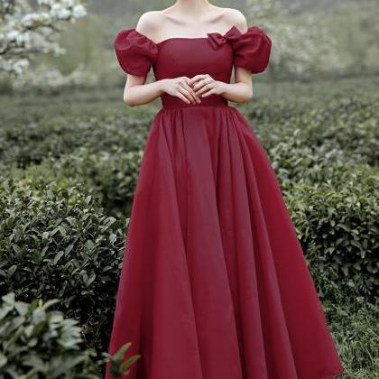 Off Shoulder Prom Dress,red Party..