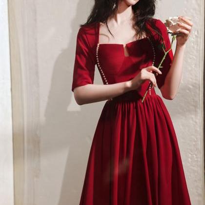 ,red Midi Dress,long Sleeve Red Dress,vintage..