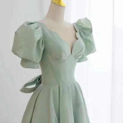 ,bubble Sleeve Wedding Dress, Elegant Temperament..