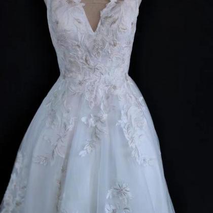 ,spaghetti Strap Wedding Dress,lace Bridal..