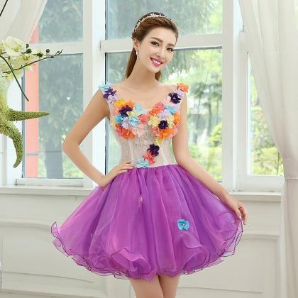,fancy Homecoming Dress, Colorful Party Dress,cute..