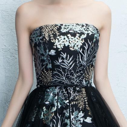 Unique, Style, Black Bridesmaid Dresses, Strapless..