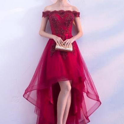 Wine Red Tulle Homecoming Dress 2021, Beautiful..