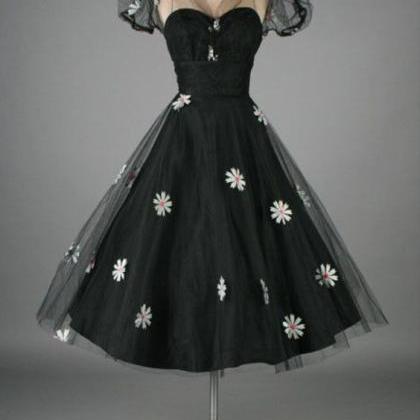 Vintage Ball Gown Homecoming Dresses Crew Neck..