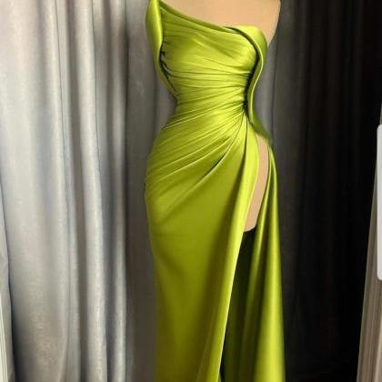 Evening Dress Lemon Green Prom Dresses Evening..