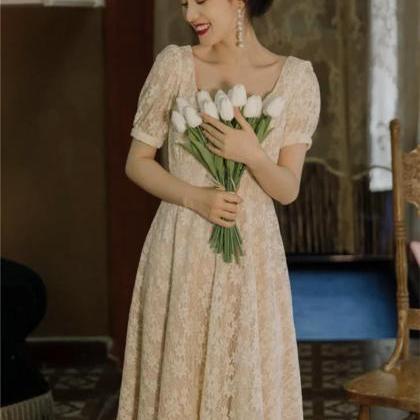 Vintage Wedding Dress-victorian Style Dress-retro..