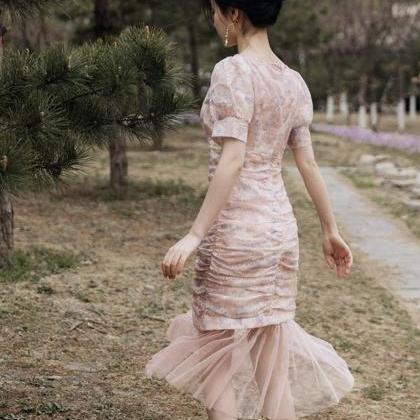 Floral Embroidery Dress-women Formal Dress-fairy..