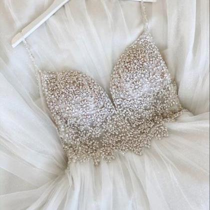 Gorgeous Fully Beaded Wedding Dress Prom Dresses..