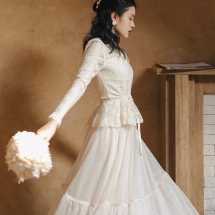 Casual Wedding Dress-fairy Blouse And Skirt..