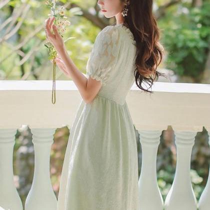 Green Fairy Dress-french Retro Dress-summer Formal..