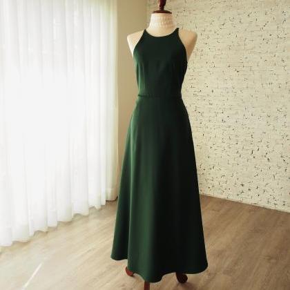 Green Bridesmaid Dress Forest Green Maxi Dress..