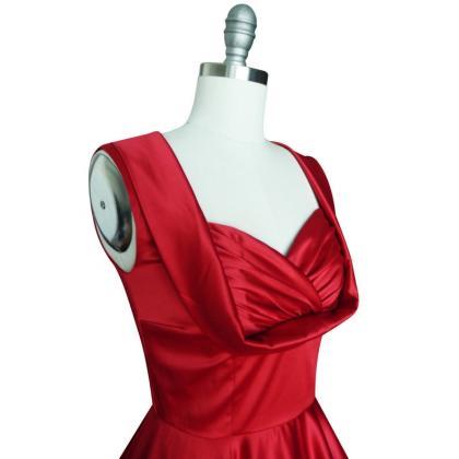Plus Size Dress Red Christmas Dress Red Satin..