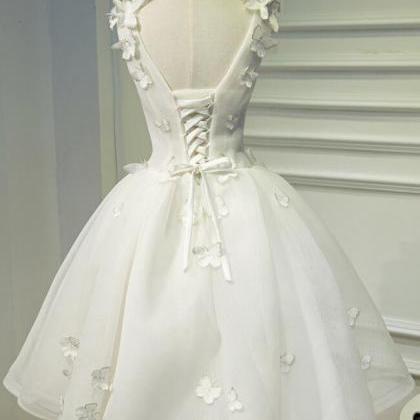 Lovely White Short Graduation Party Dress, Prom..