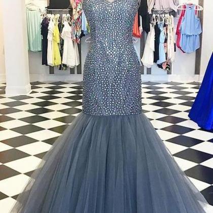 Mermaid Long Prom Dresses With Beading,formal..
