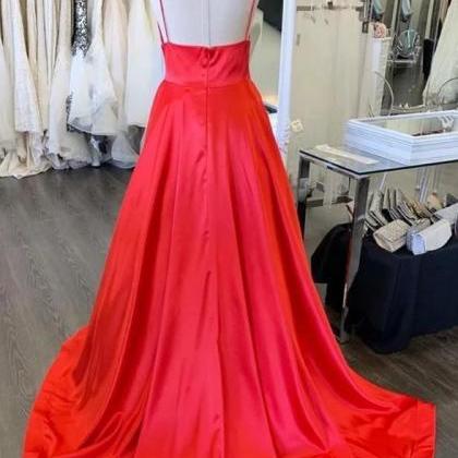 Red Prom Dress Long, Pageant Dress, Evening Dress,..