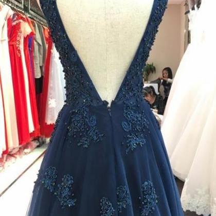 Navy Prom Dress For Teens, Special Occasion Dress,..