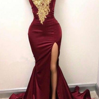 Mermaid Prom Dress With Slit, Special Occasion..