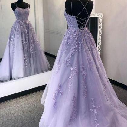 Purple Lace Prom Dress Formal Dress, Evening..