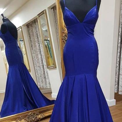 Royal Blue Mermaid Long Prom Dresses,pl4574
