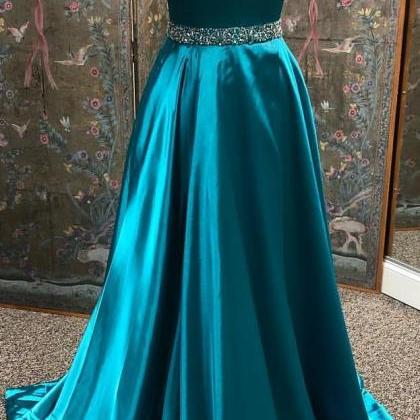 Royal Blue Long Prom Dresses With Beading ,pl4575