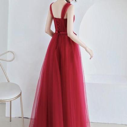 Strapless Prom Dress,red Party Dress,light..
